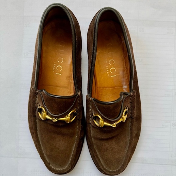 Gucci Men Dark Brown Suede Silver Hardware Horsebit Loafers main image 4